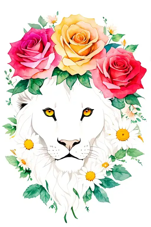 Lion Roses Daisies