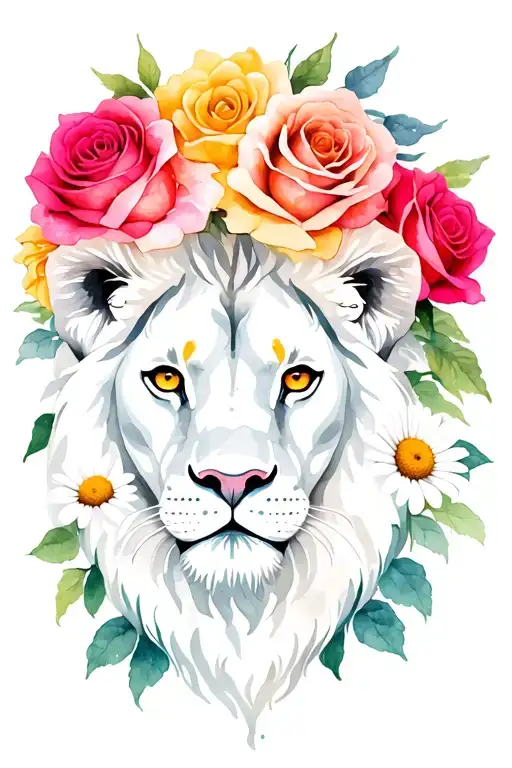 Lion Roses Daisies