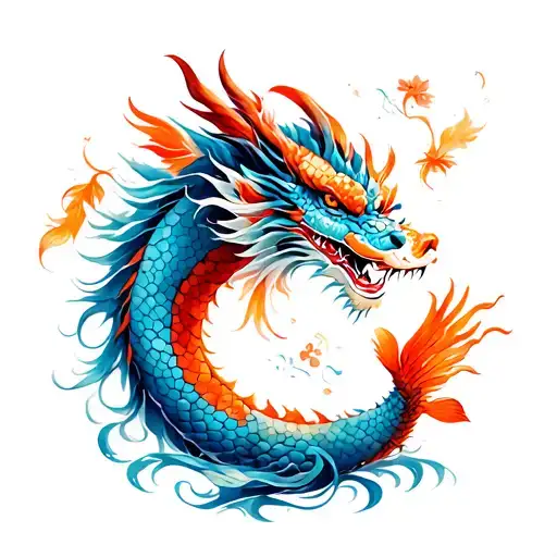 Japanese Dragon With Koi Fish And Phoenix Sleeve