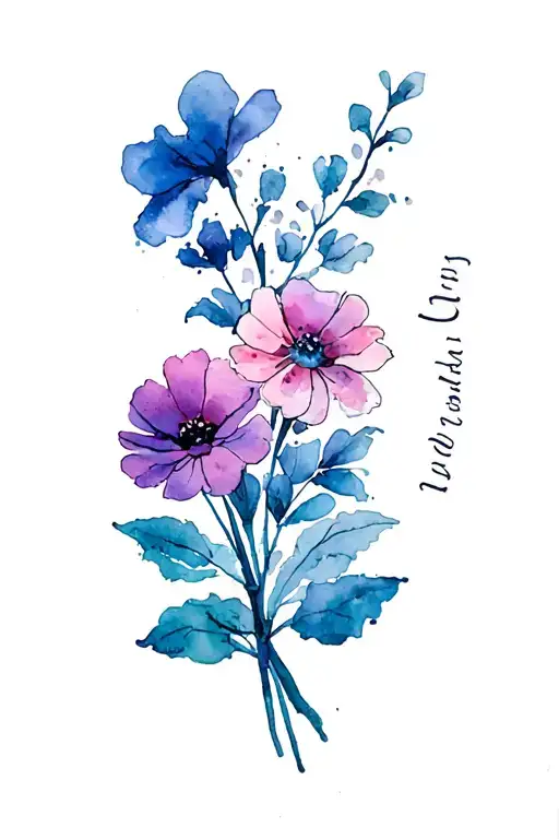 Birth Month Flowers Intertwined