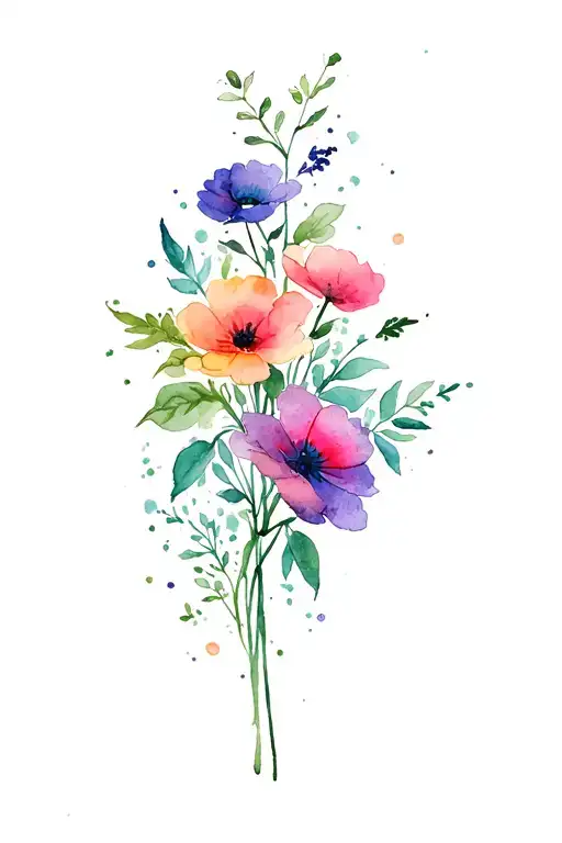 Birth Month Flowers Intertwined