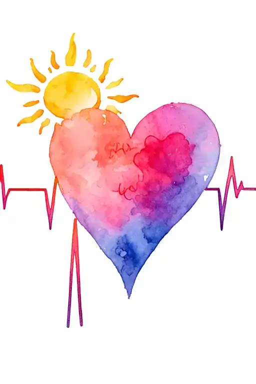 Heartbeat With Heart And Sun