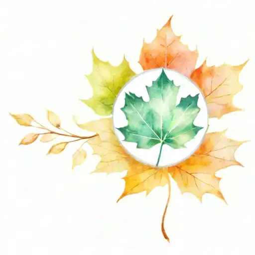 Maple Leaf With Silver Medal Intertwined
