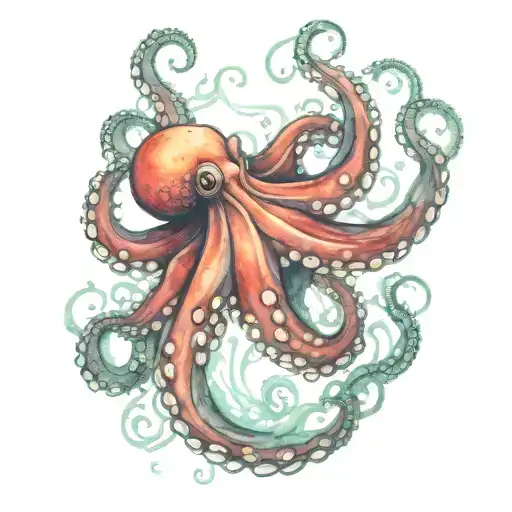 Octopus Gracefully Swimming