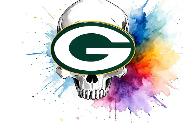 Green Bay Packers Logo Skull