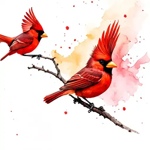 Cardinal Birds Flying Away