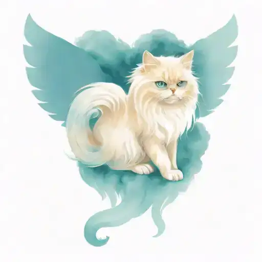 Persian Cat With Angel Wings