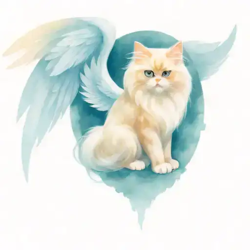 Persian Cat With Angel Wings