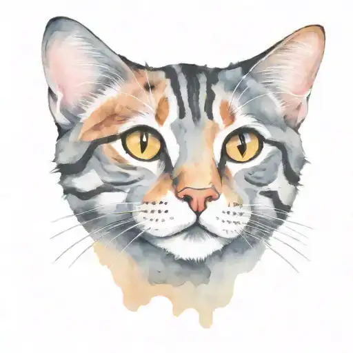 Grey Tabby Flat Faced Cat With Copper Eyes