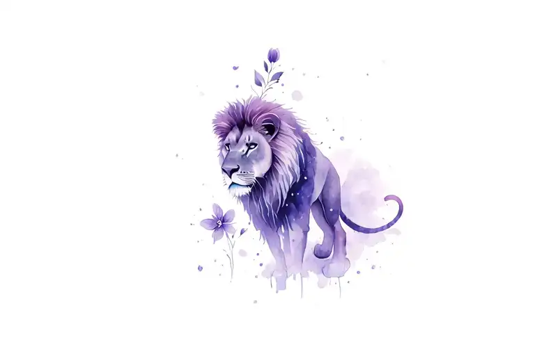 Violet Flower With A Lion