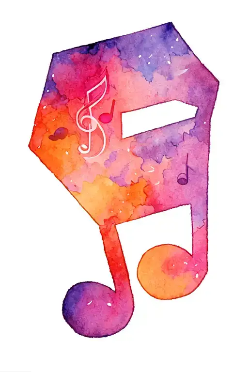 Hexagon And Music Notes