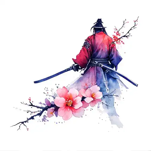 Sakura And Samurai Warrior