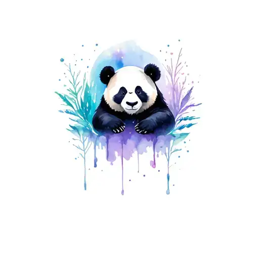 Panda And Northern Lights