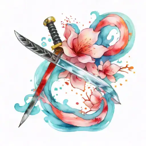 Katana Blade Disintegrating Into Sakura Petals