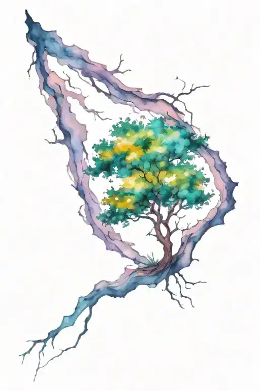 Lightning Hitting A Tree