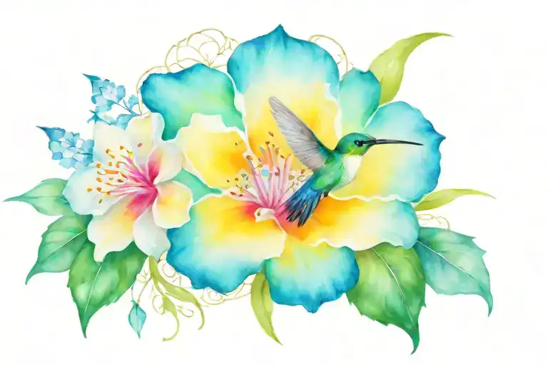 Hydrandias And A Humming Bird