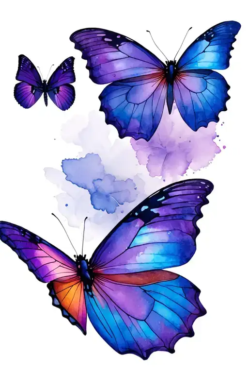 Swarm Of Beautiful Butterflies Fluttering