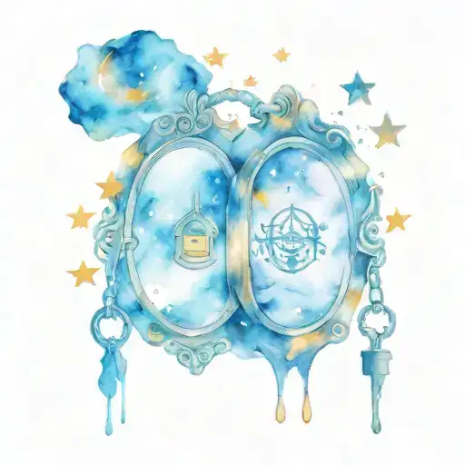 Stars Moon Lock Key Couples