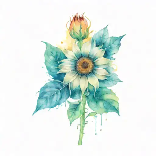 A Brain And A Lung United By A Rose And A Sunflower