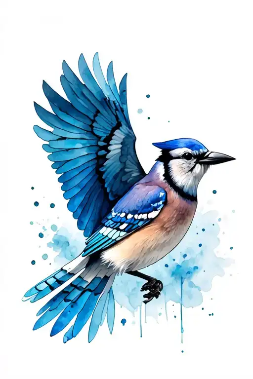 Bluejay Taking Flight