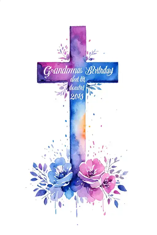 Cross Grandmas Birthday On It And Death Date
