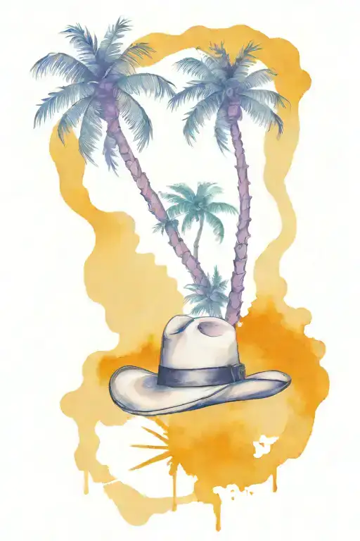 Cowboy Hat And Palm Tree