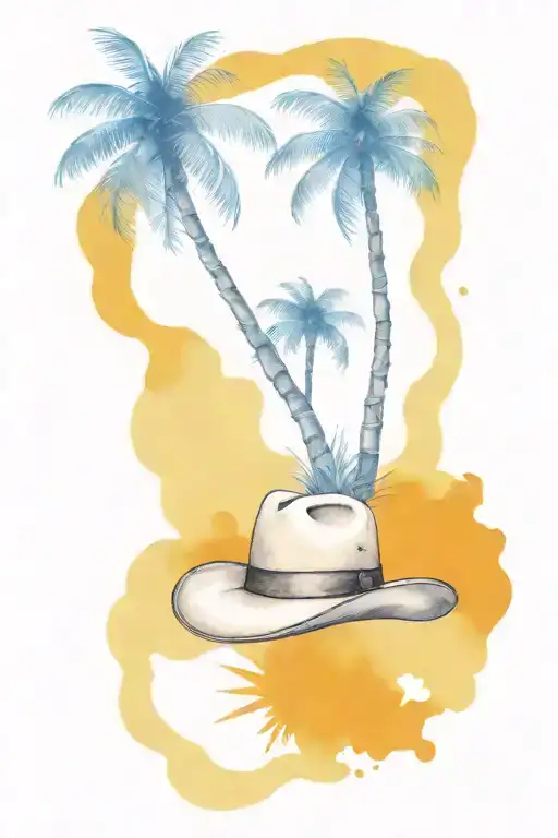 Cowboy Hat And Palm Tree