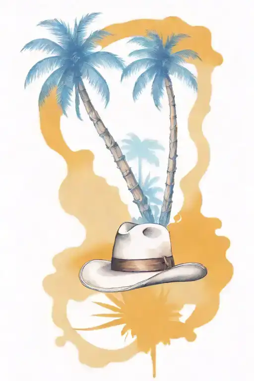 Cowboy Hat And Palm Tree