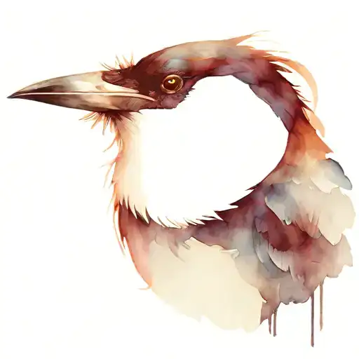 Abstract Watercolor Interpretation Of A Magpie With A Jewel In Its Mouth