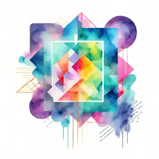 A Colorful Raving Scene With Abstract Geometric Shapes And Pulsing Neon Lights