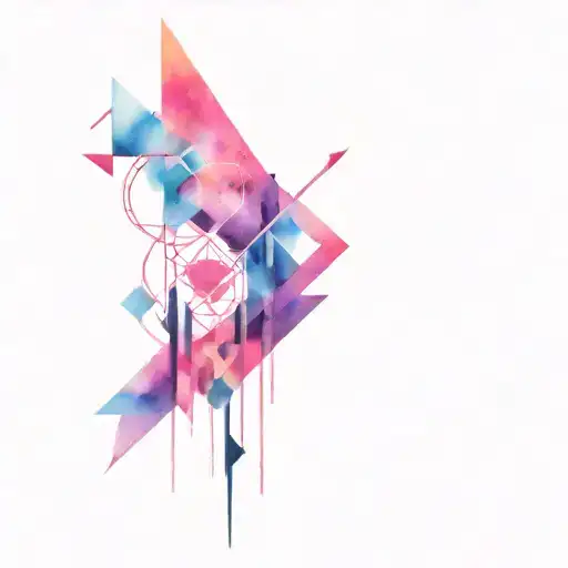 A Colorful Raving Scene With Abstract Geometric Shapes And Pulsing Neon Lights