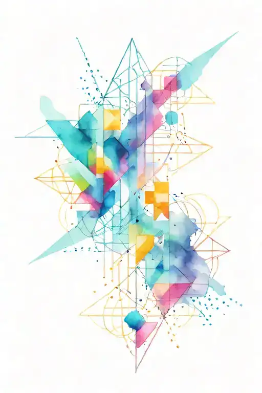 A Colorful Raving Scene With Abstract Geometric Shapes And Pulsing Neon Lights