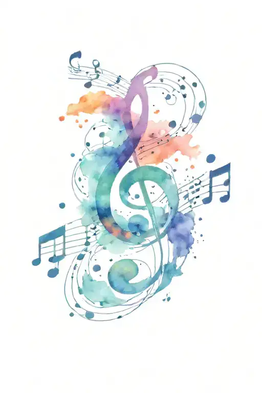 Cosmic Music Notes Swirling Around A Galaxy