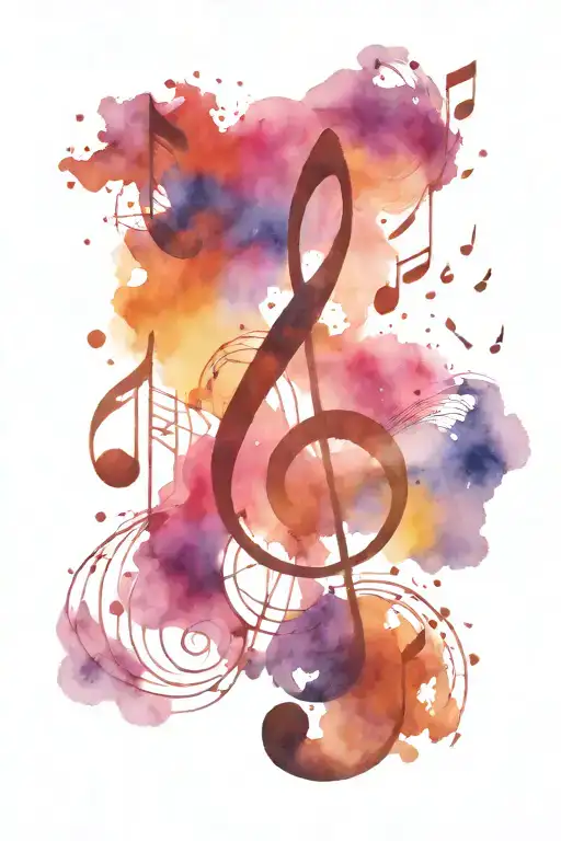 Cosmic Music Notes Swirling Around A Galaxy