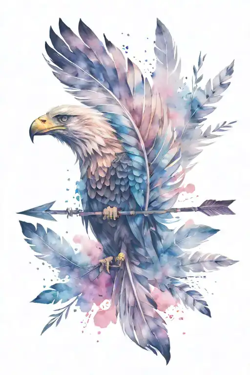 An Arrow Looking Like A Feather With An Eagle