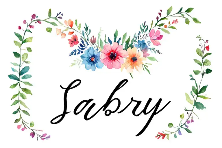 Lower Back Flowers In Horizontal Symbol Of Loyalty And Love With Sabry Inscription