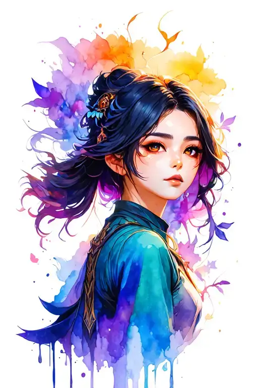 Bright And Colorful Hwei With Brush From League Of Legends