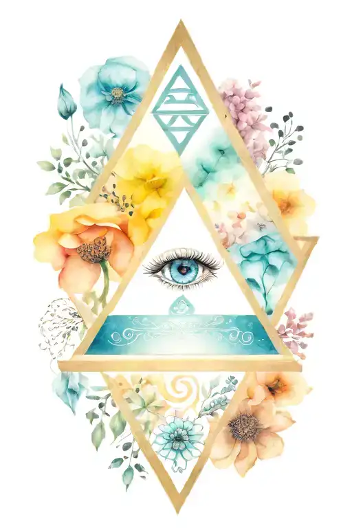 All Seeing Eye In Dna Helix Mandala With Flowers Mushrooms Crystals