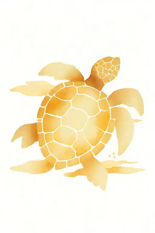 Turtle Ocean Beach Sunset Scene