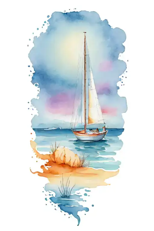 Cape Cod Sea Shore Sailboat
