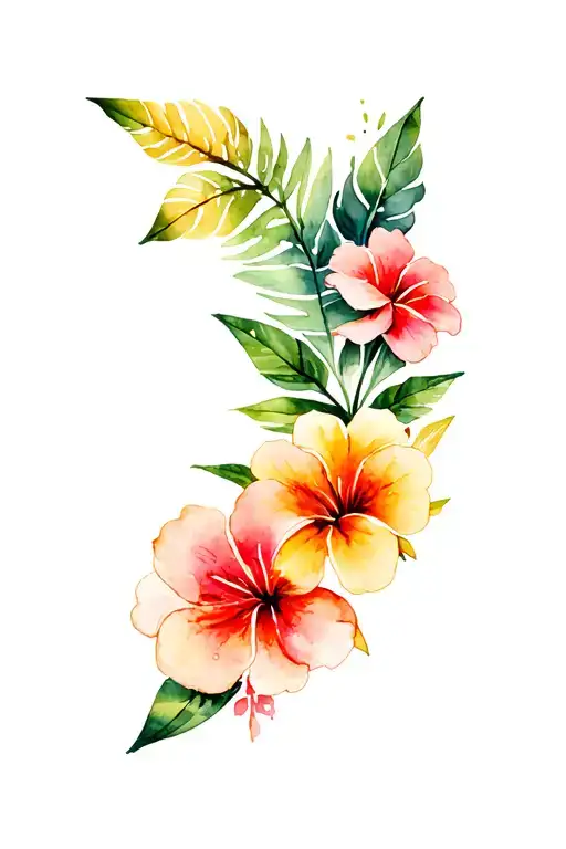 Hawaiian Flowers With Florida Carved