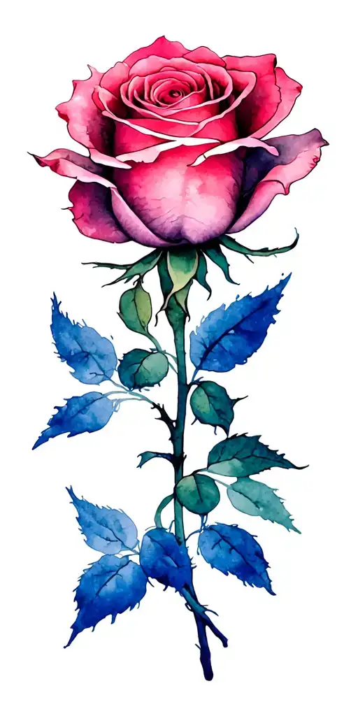 Closed Rose With Long Shaft