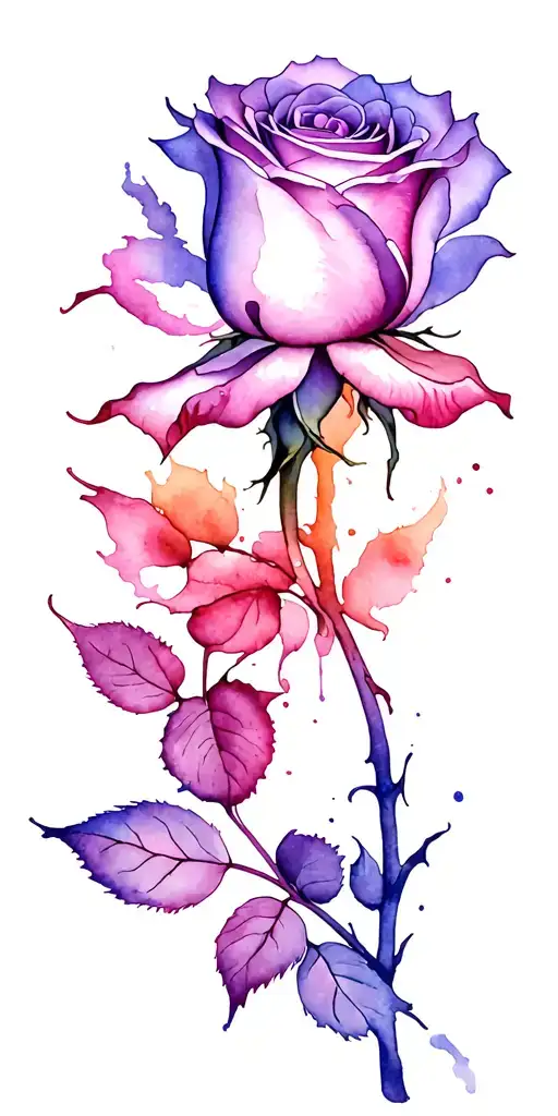 Closed Rose With Long Shaft