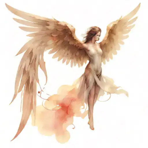 Black Angle With Wings And Gun