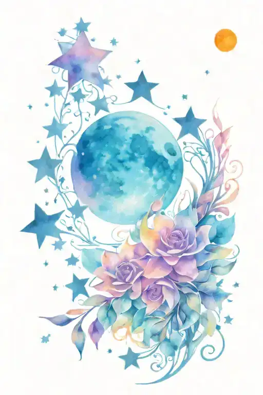 Moon And Stars Climbing