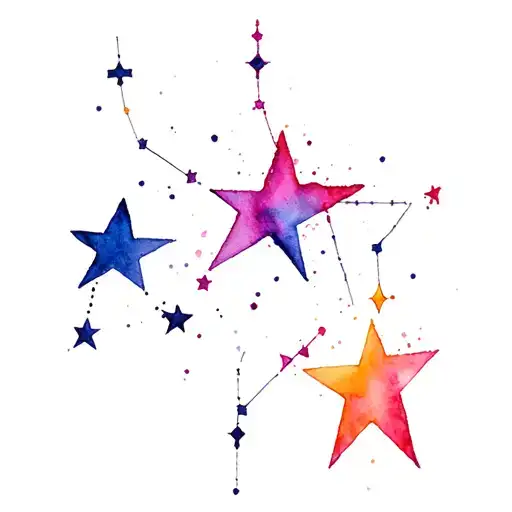 Watercolor Star Constellation