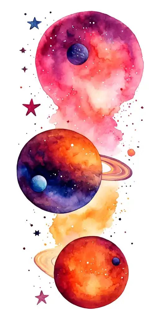 Galaxy With Planets And Stars