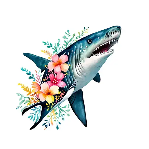 Whale Shark With Flowers