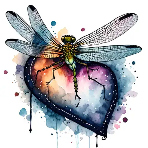 Dragon Flies And Heart Shape