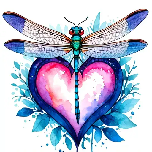 Dragon Flies And Heart Shape